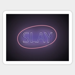 Slay Neon Sign in Purple and Pink Sticker